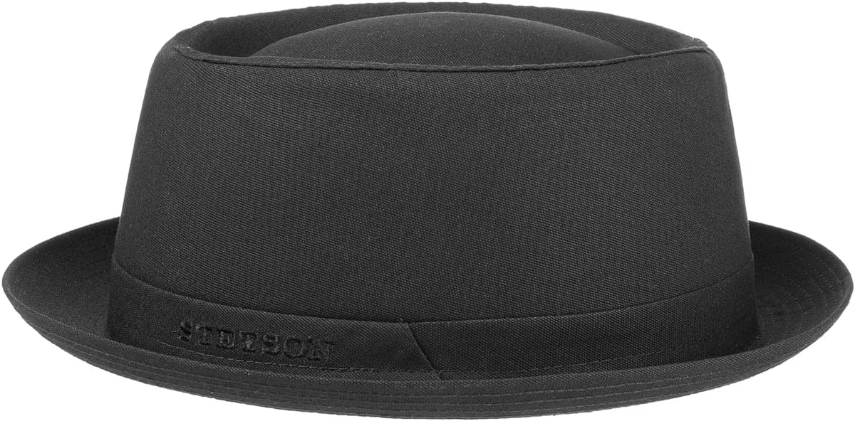 Stetson Athens Pork Pie Chapeau Coton Bande Tissu Protection UV 40 Made in Italy Unisexe Ete Hiver