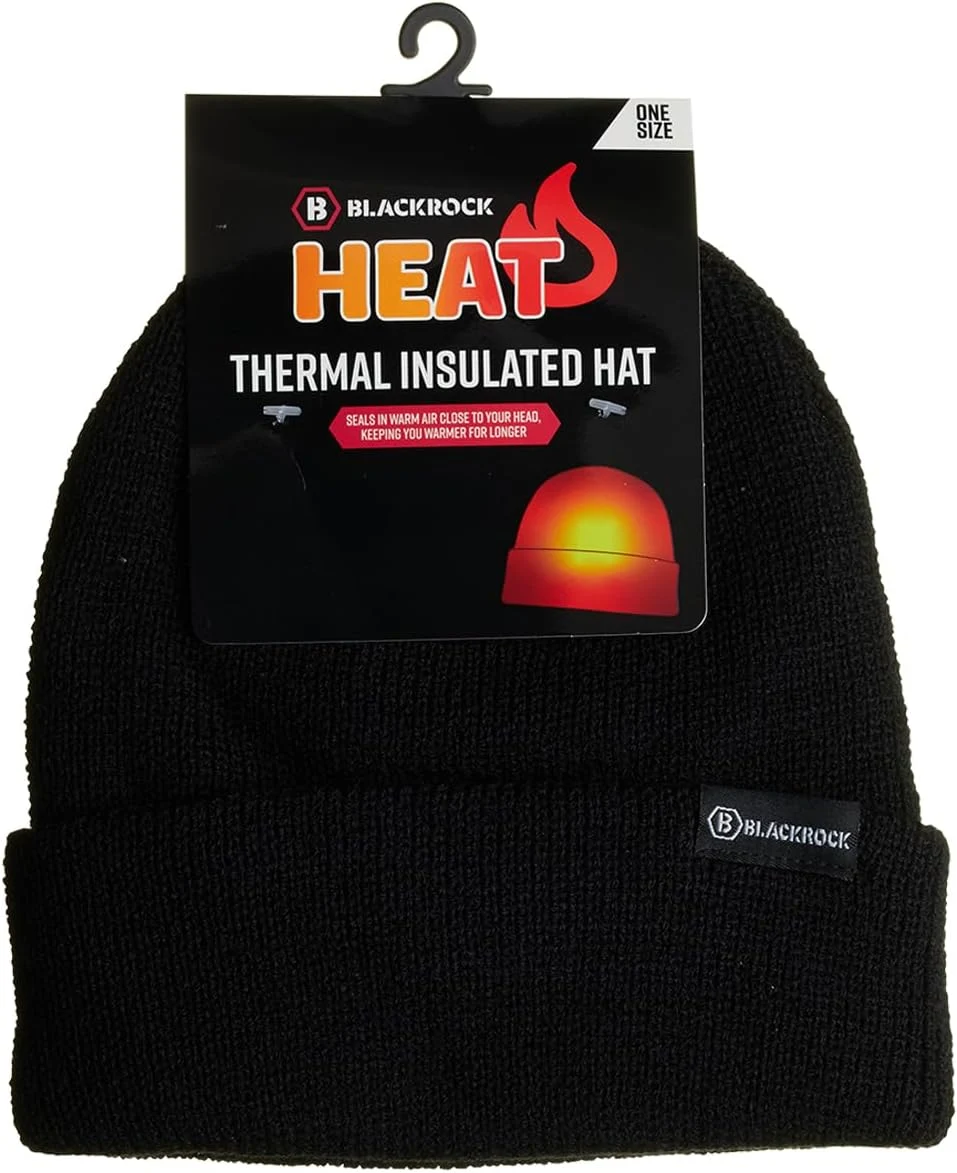 Blackrock Men's Black Heat Thermal Insulated Hat