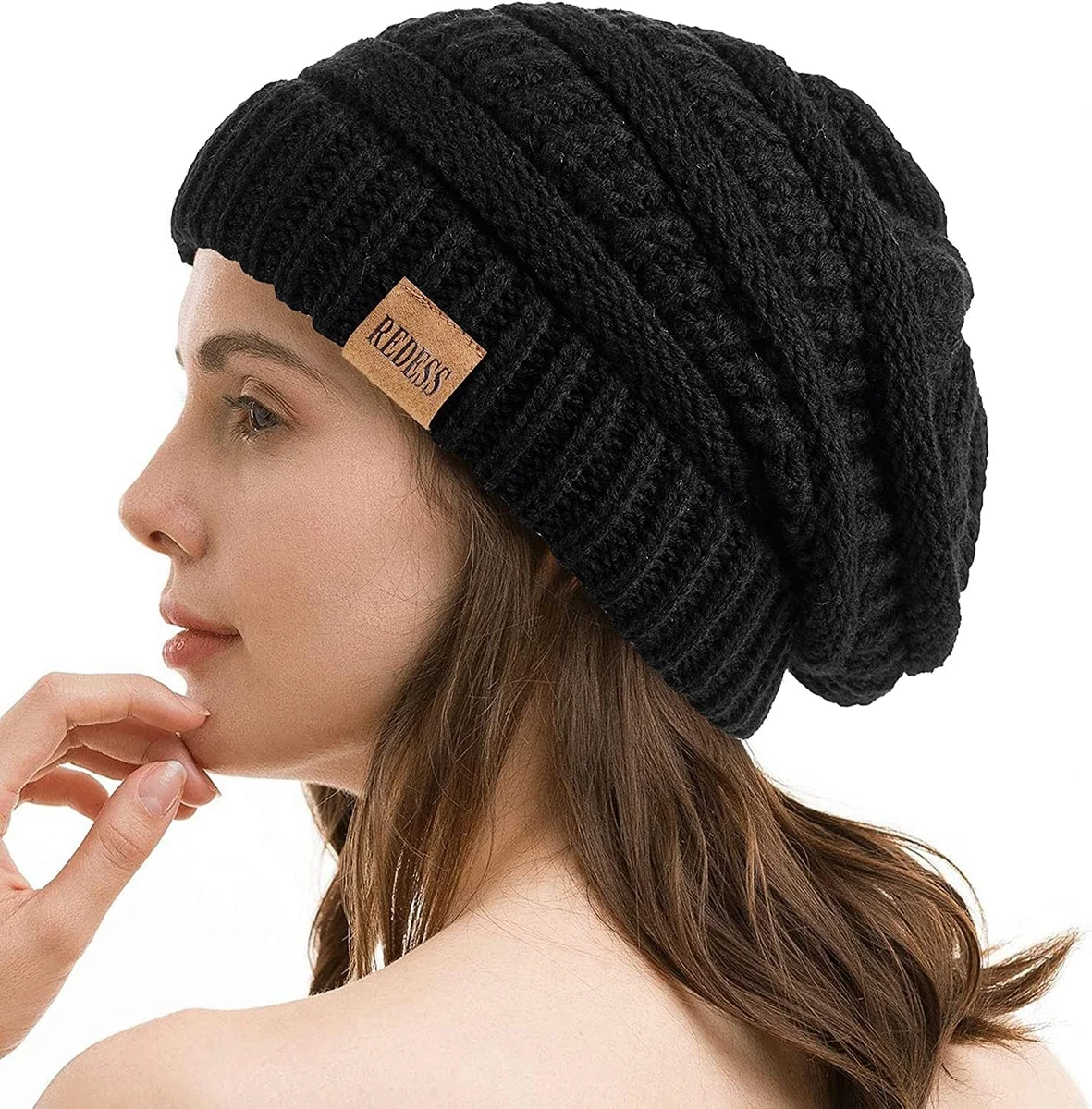 REDESS Bonnet Souple pour Hommes et Femmes Bonnet en Tricot torsadé Doux et épais pour l'hiver
