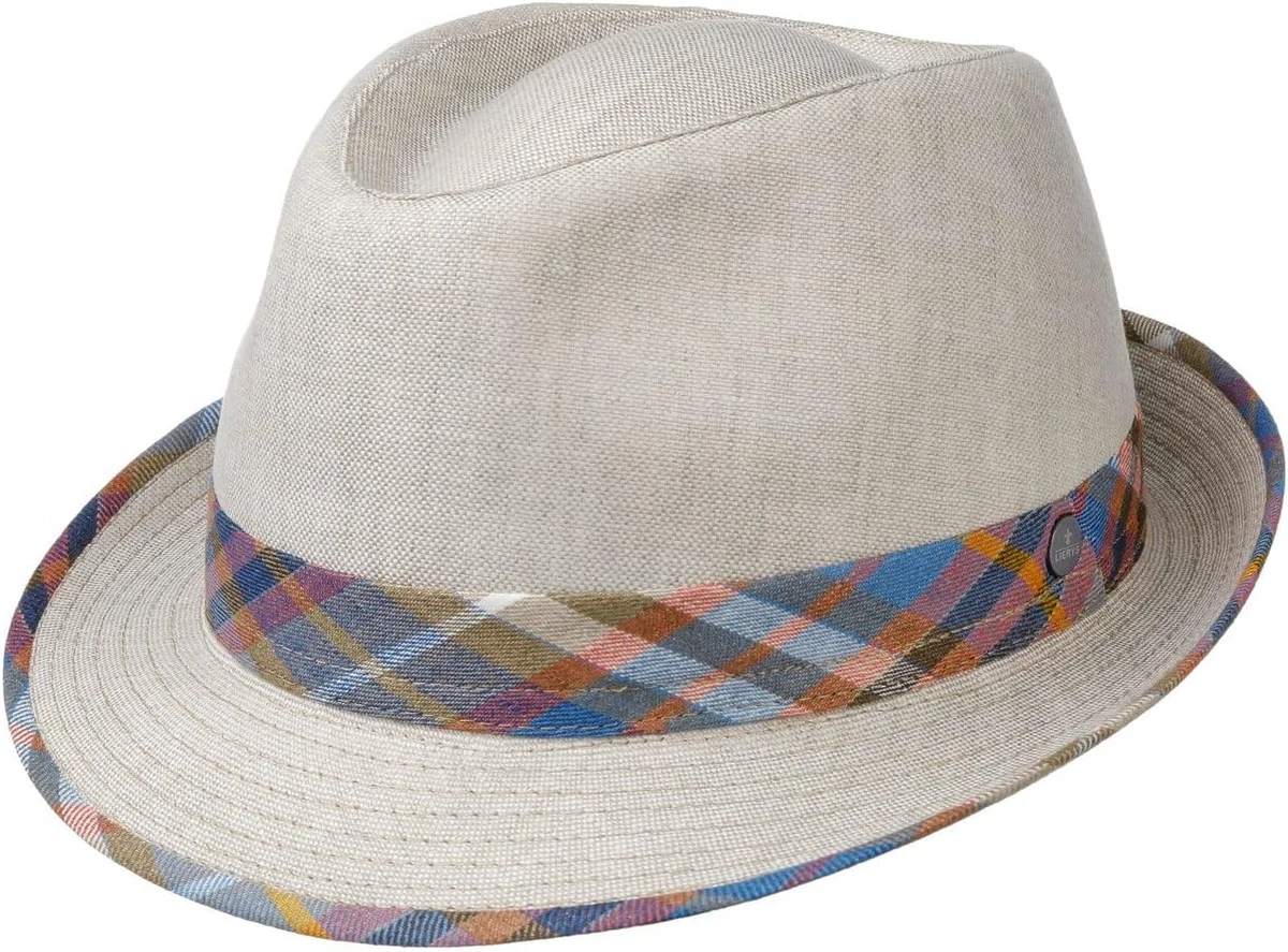 Lierys Chapeau en Lin Carsten Femme/Homme - Made in Italy de Plage Soleil Trilby avec Doublure, Ruban Gros Grain Ete Printemps-ete
