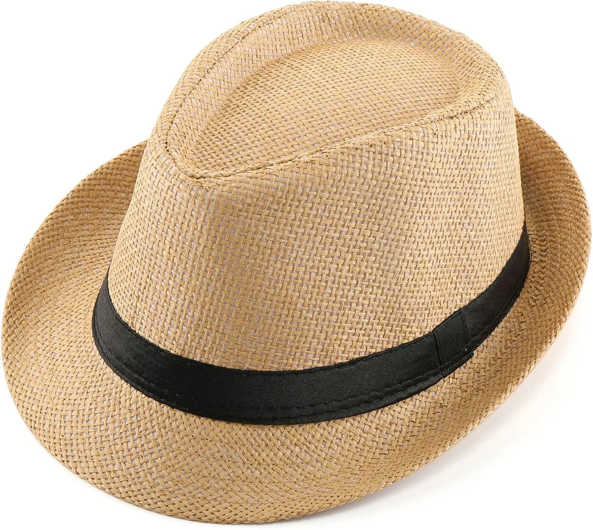 CHIC DIARY Panama Summer Fedora Trilby Chapeau de paille pour homme et femme Chapeau de plage classique