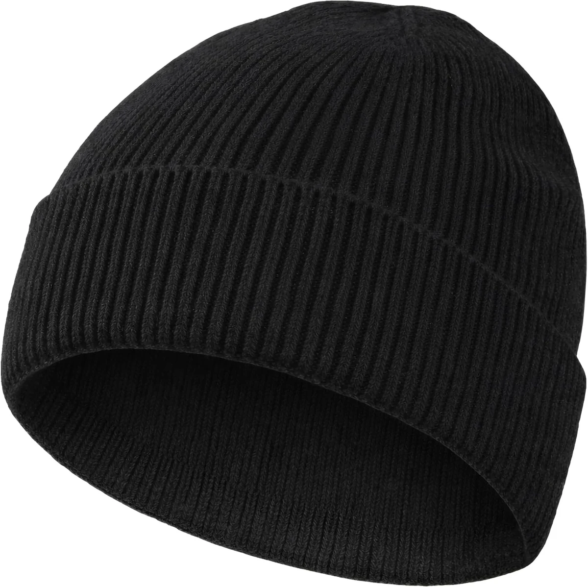 MOBIUSPHY Bonnet d'hiver pour homme et femme - En laine - Noir - Design classique - Moderne - Doux - Élastique - Respirant