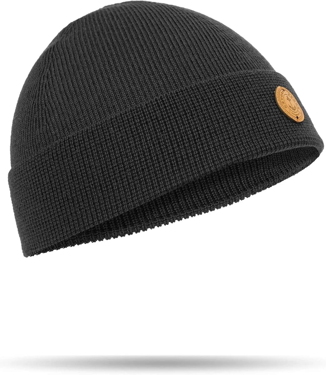 Hanse-Troyer - Bonnet demi-saison classique en tricot fin – 100 % laine mérinos – Bonnet tricoté de haute qualité, très élégant – pas de rayures ni de démangeaisons.