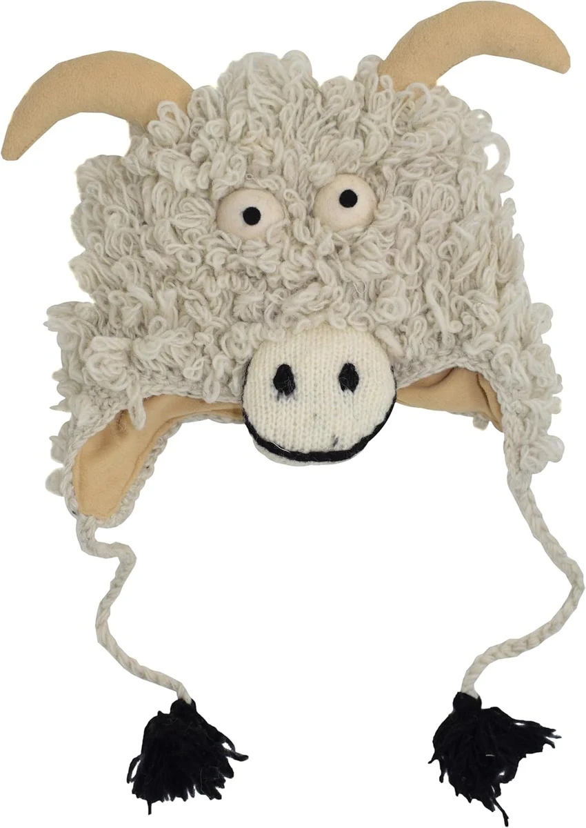 De Laine Tricoté à La Main Doublé Polaire Trappeur Animal Chapeau