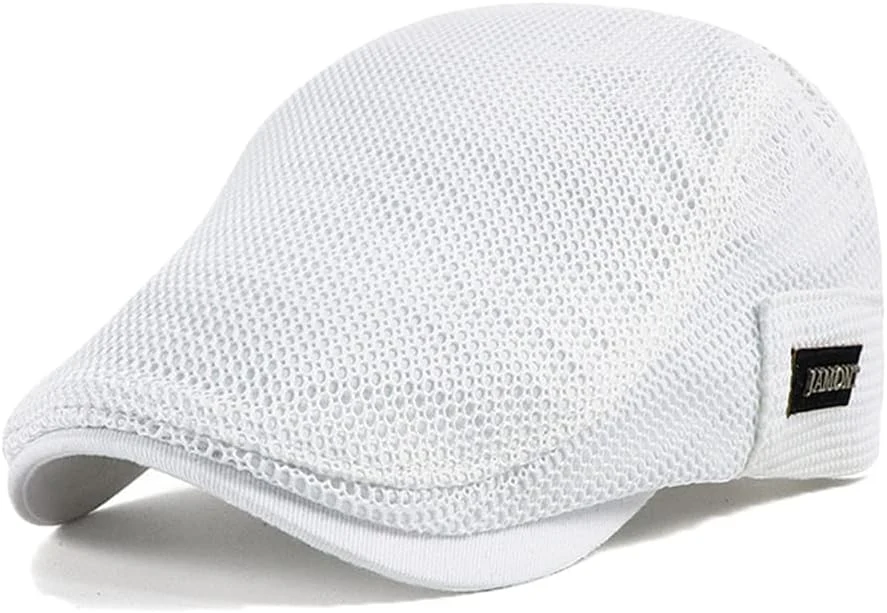 YAMEE Casquette Beret Homme été Respirant,Bérets Plate Femme Été Casquette Gavroche en Maille,Chapeau d'été en Maille Respirante pour Homme (Tour de tête 56-60cm)
