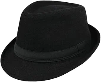 Chapeau Fedora classique en feutre pour homme avec bande, unisexe et structuré (S-M)
