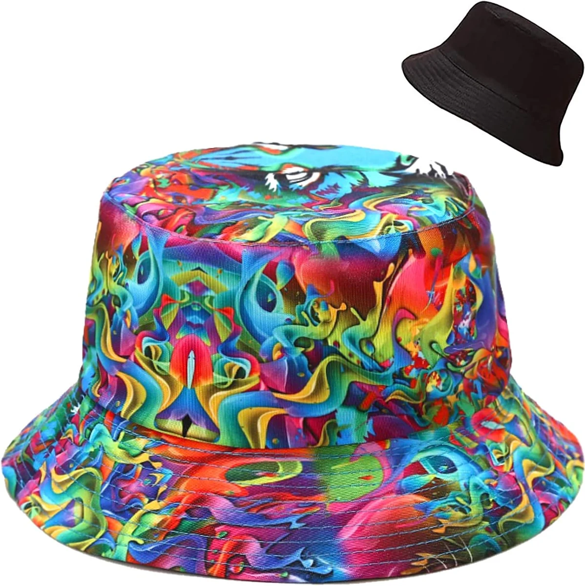 Femme Chapeau de Pêcheur Chapeau de Soleil Chapeaux de Visière Chapeau de Plage Bobs Pliable Réversible