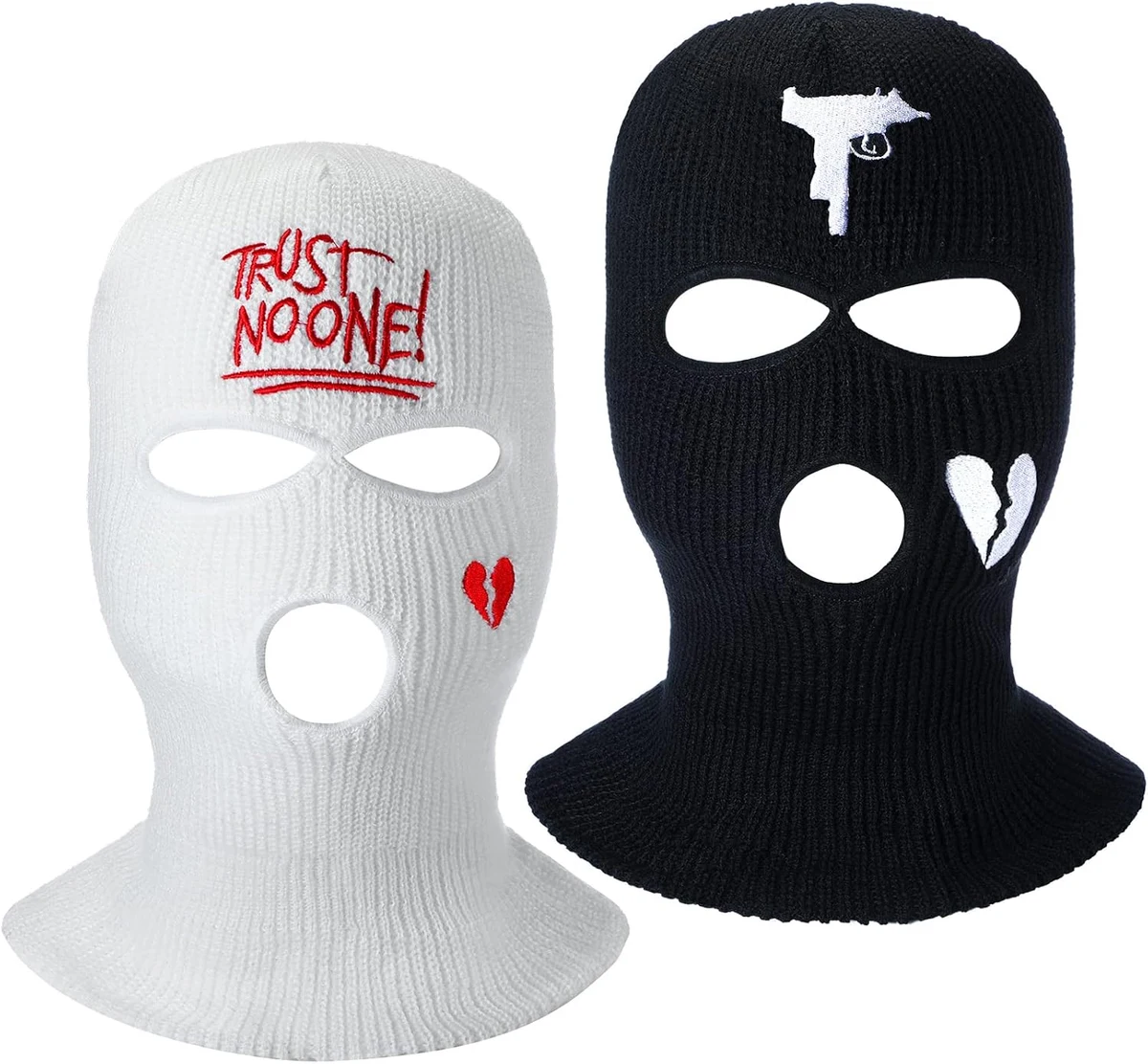 Lot de 2 cagoules de ski à 3 trous pour homme et femme