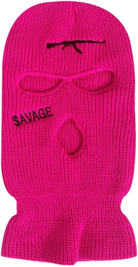 YAMEE Balaclava de Visage Tricoté,Casquette d’Hiver Cagoule 3 Trous pour Adulte,Bonnet Homme Femme Chaud