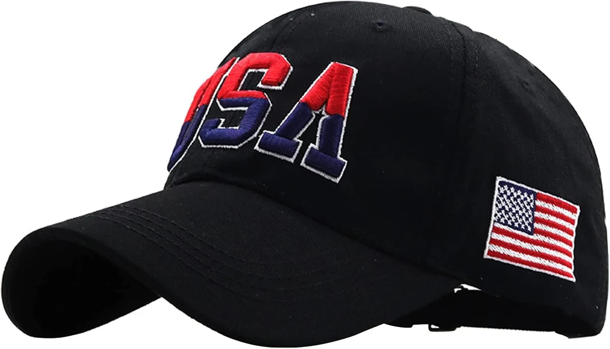RUIXIA Casquette Baseball Homme Vintage Rétro Casquette Réglable Unisexe avec Motif de Drapeau USA Chapeau de Soleil Brodé pour Vélo Randonnée Pêche