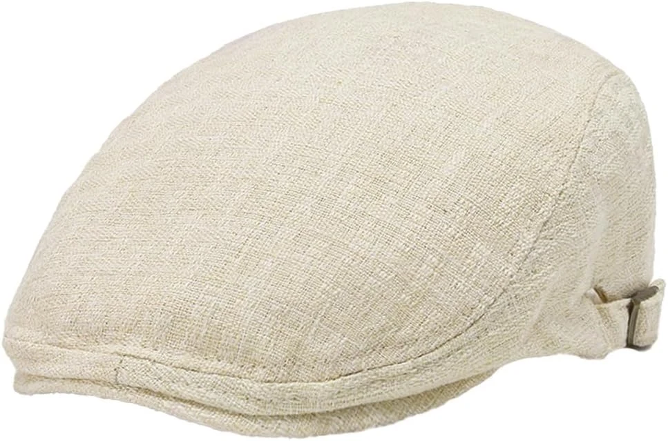 Casquette Souples Beret Plate Cotton - Reglable Vintage Newsboy Cap Ivy Irish Flat Cabbie Cap visière Printemps-été