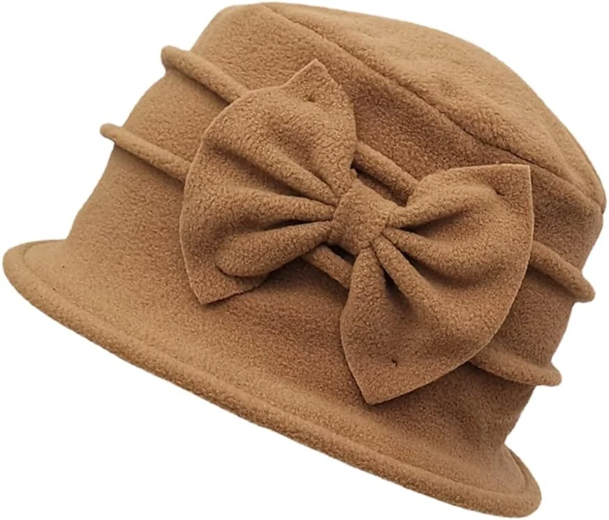 ZffXH Chapeau Cloche Femme, Automne Chapeau Cloche d'hiver en Feutrine Vintage Chapeau Années 20 Fleece Chapeau Hiver Église Cloche Feutrine Femme, Bowler Church Derby Bucket Vintage Cap