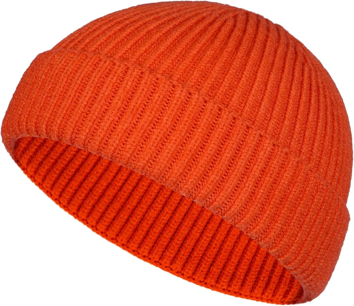 Bonnet de pêcheur en laine pour l'hiver - Bonnet court en tricot pour homme et femme