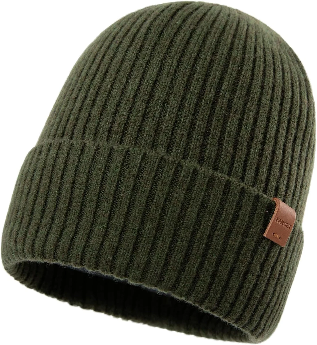TOP-EX Bonnet d'hiver en tricot doux avec doublure en polaire chaude et élastique 100 % 100 % 100 % laine mérinos pour homme et femme Taille XL/XXL