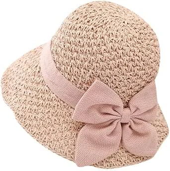 Chapeau de Paille pour Femme Chapeau de Soleil de Plage Pliable à Large Bord Chapeau d'été pour Femme Chapeau de Paille pour Femme Chapeau