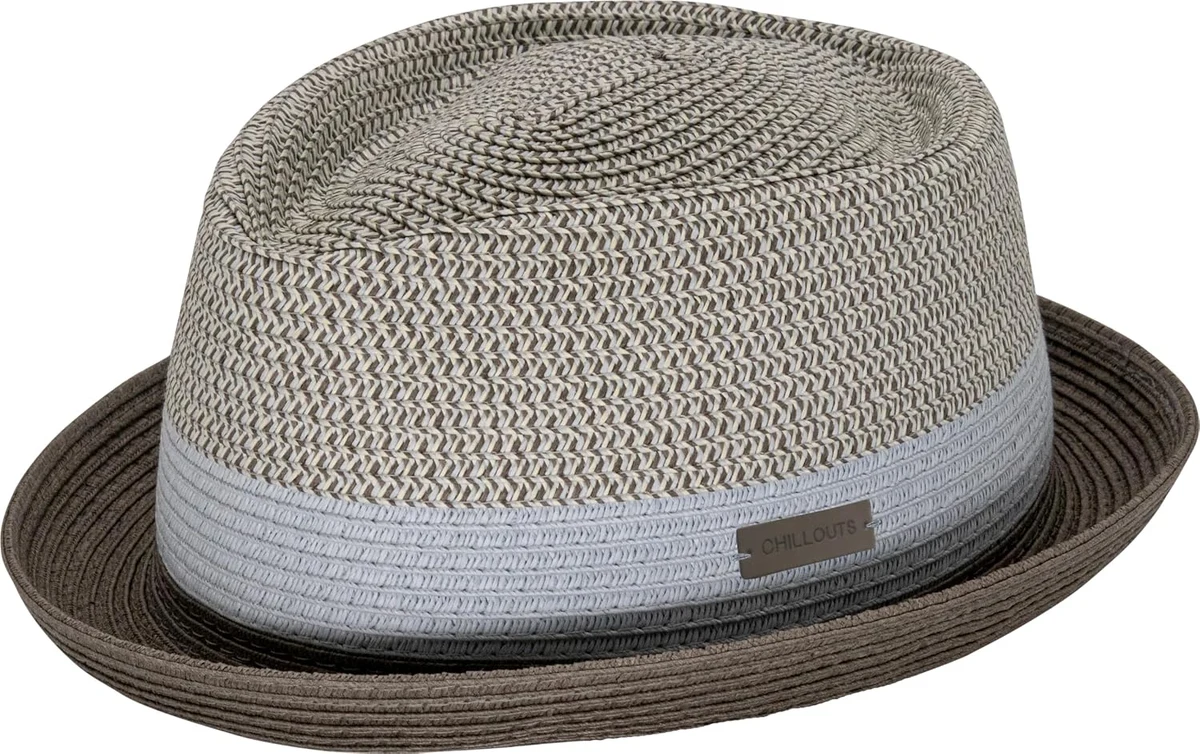 CHILLOUTS Chapeau en Paille Paea Pork Pie Homme - pour Le Jardin de Soleil Plage Ete Printemps-ete