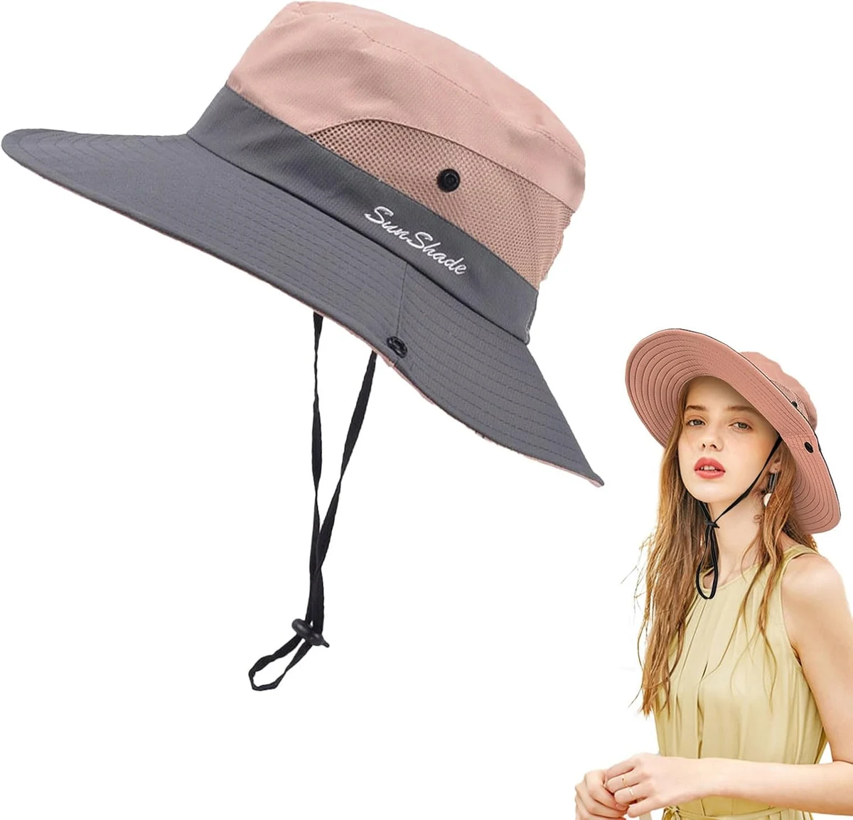 FUIPVGI Chapeau Pliable Femmes, Soleil Outdoor, Plage, D'été, Large Bord Protection UV