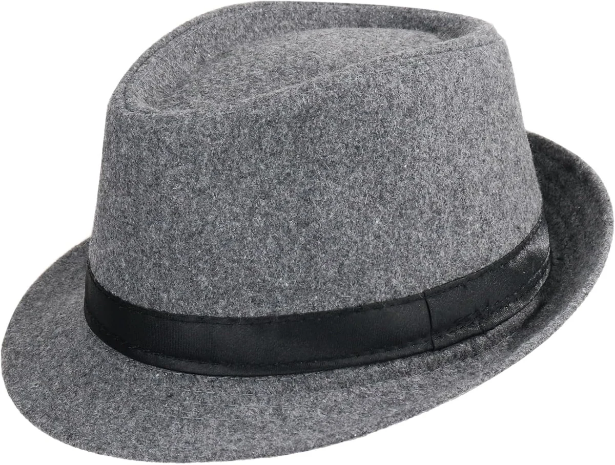 Fedoras Chapeau Trilby Jazz Panama Cap Vintage Chapeau Gentleman Chapeau Melon À Bord Court pour Hommes Femmes