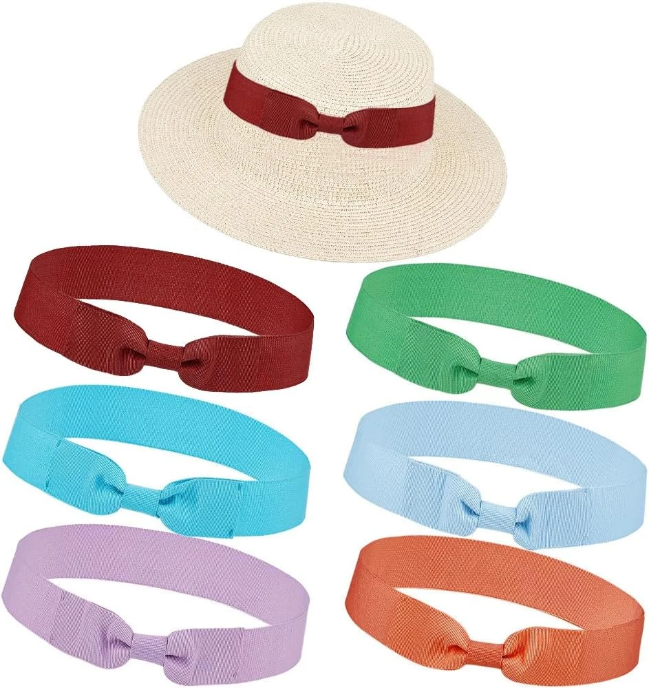CRASPIRE Chapeau Fedora Décoration Extensible Polyester Bowknot pour Femmes et Hommes en Couleurs Mélangées avec Bord Pliable
