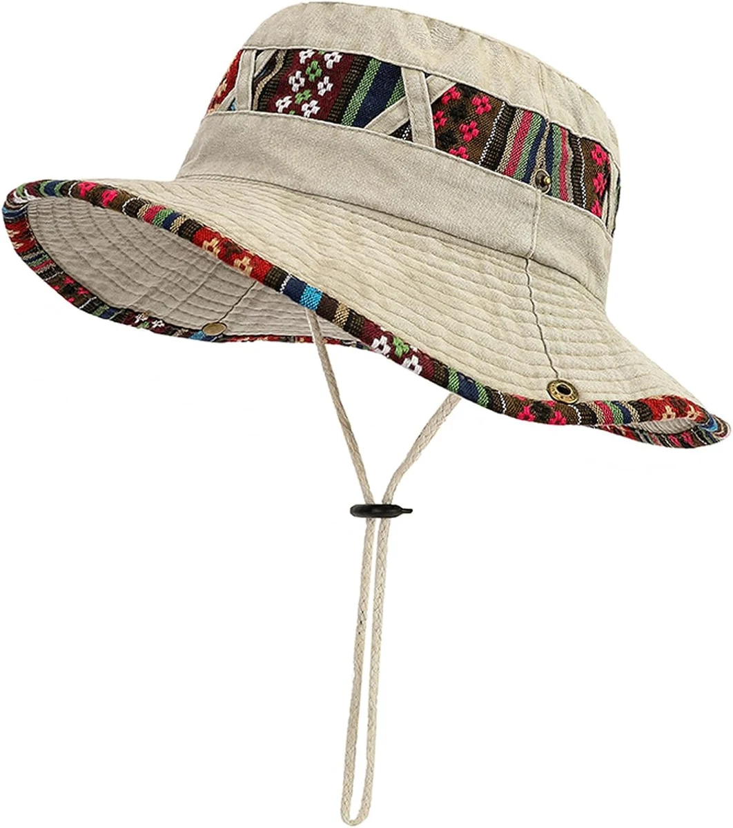 SAKTHIVEL Chapeau Soleil Homme Bob Coton Été Anti UV Randonnée | Coton, design imprimé tendance, pliable, avec jugulaire réglable, idéal pour randonnée, voyage et activités de plein air
