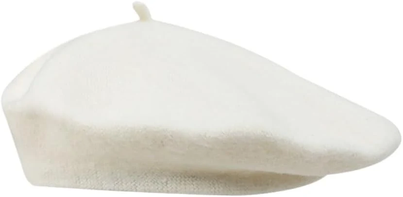 Beret Laine Femme, Basque, Francais, Vintage, Cachemire, Artiste, Chaud Hiver Automne, Classique Béret Chic, Élégant, Couleur Unie