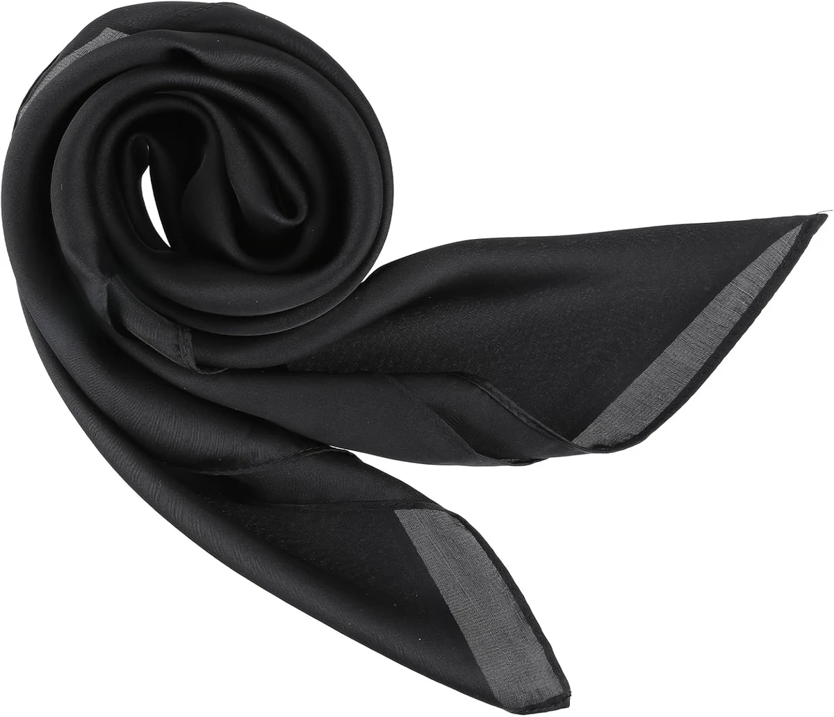 Ptwola Grand foulard carré en satin de soie de 69,1 cm, bandana tendance pour envelopper les cheveux à la tombée de la nuit, bandeau pour femme