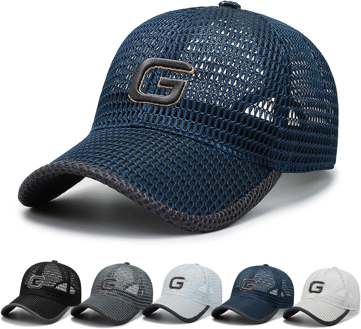 Casquette de Baseball Homme, Casquette Running Respirantes Maille Séchage Rapide, Chapeau Soleil de Sport Extérieur Souple Ultralégère Chapeau D'été Réglable pour Le Course à Pied Golf