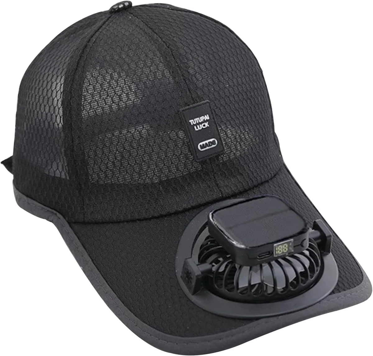 Casquette de baseball avec ventilateur solaire - Casquette de baseball en maille - Avec ventilateur - Protection UV - Pour l'été - À énergie solaire - Chargement USB