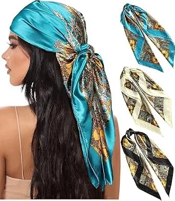 Bandanas pour cheveux, foulard en soie, foulard tendance en satin, pour sac, cadeau