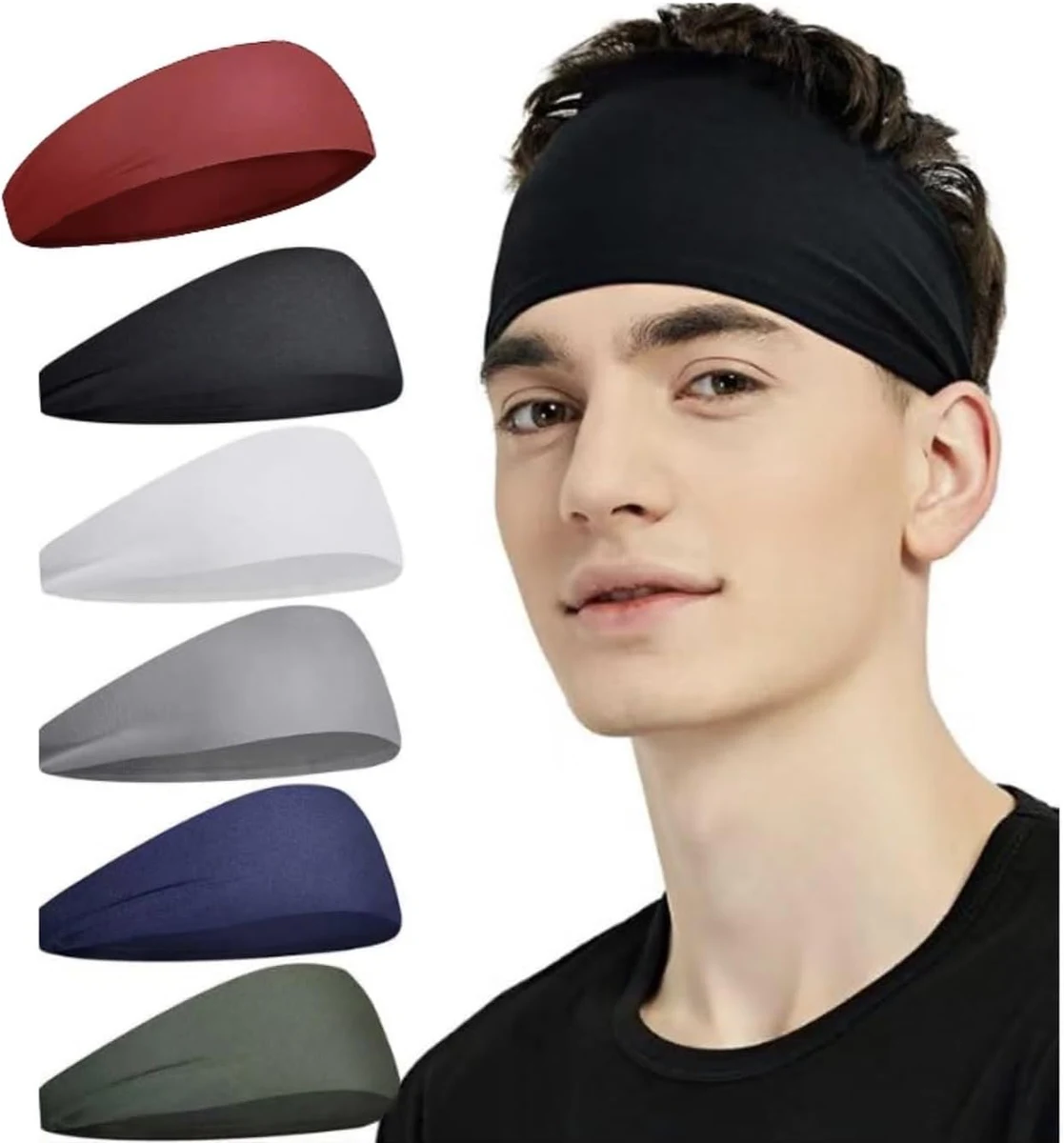 Serre Tete Homme,Bandana Homme,Chaque Paquet De 6 Attaches pour Cheveux d'hommes Et D'Attaches pour Cheveux De Femmes, Transpirantes Et Respirantes