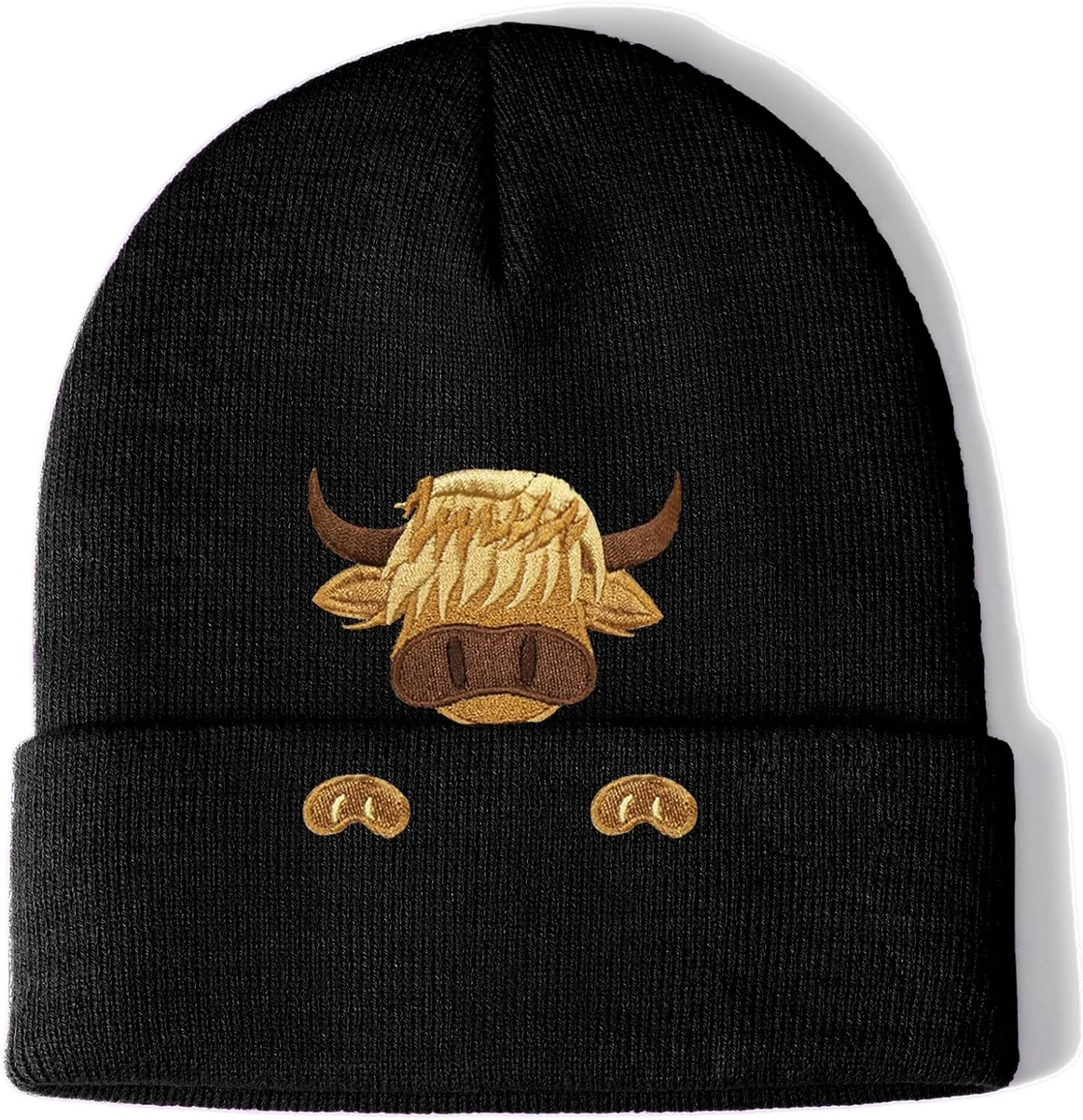 Aretas Highland - Bonnet de vache - Cadeau pour homme et femme - Décoration - Cadeau mignon Kawaii - Drôle - Avec broderie