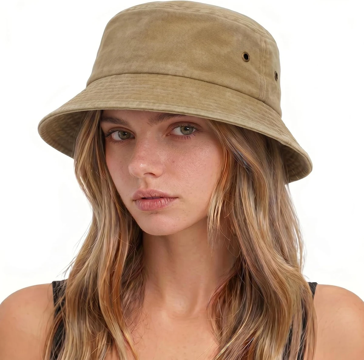 TOMEEK Bob Homme Femme Chapeau de Soleil Unisexe Coton Anti-UV Chapeau de Soleil Pêcheur Été Pliable Bucket Hat Outdoor pour Randonnée Camping Jardinier Bobs
