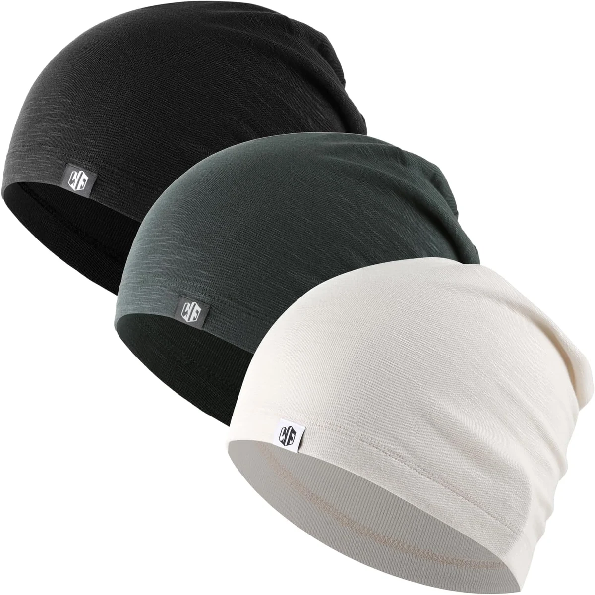 WTACTFUL 3 Pièces - Bonnets Décontracté pour Homme et Femme - Bonnet Léger et Respirant Idéal pour Le Printemps et l'Été